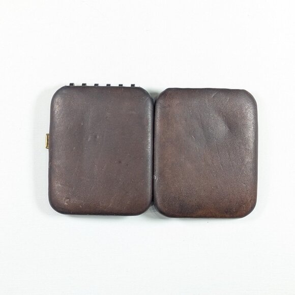 Vintage BUXTON brown leather key wallet for house keys, key-tainer Flip Turtle - Picture 5 of 8